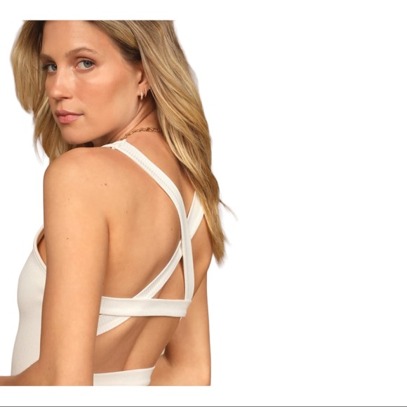 NWT - Lulus Still Star Crossed White Ribbed
Backless Sleeveless Bodysuit - SZ S - Picture 3 of 15